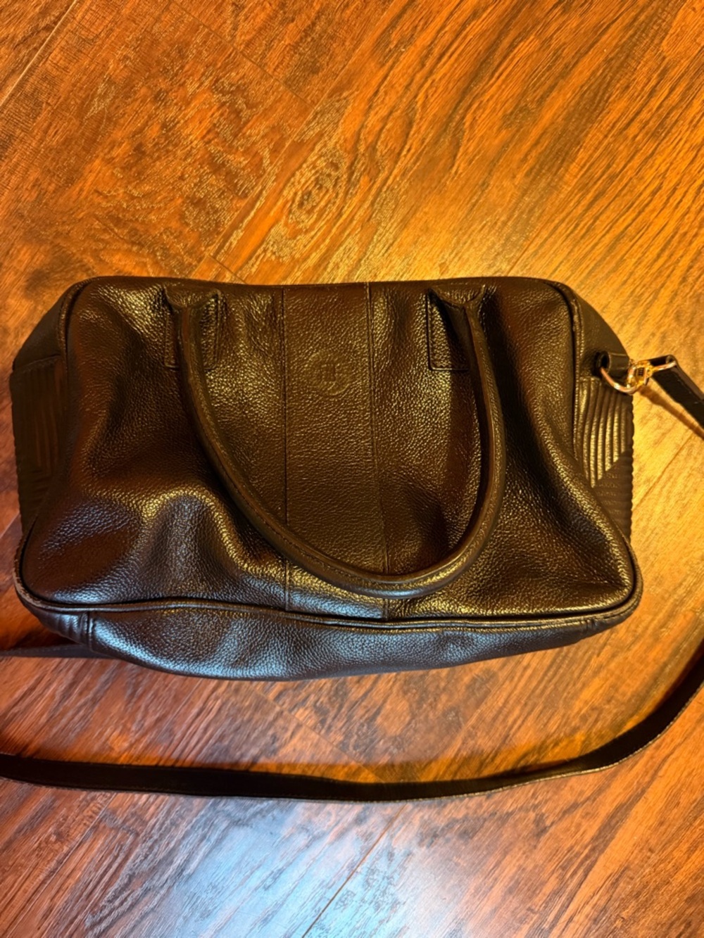 Fendi Black Leather Purse Bag with Gold Hardware